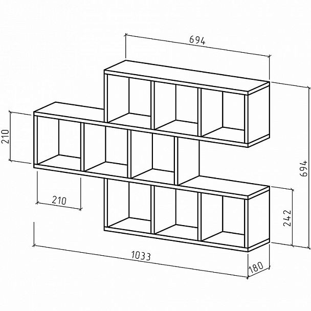 Полка книжная Вайс-6 - Вид 2