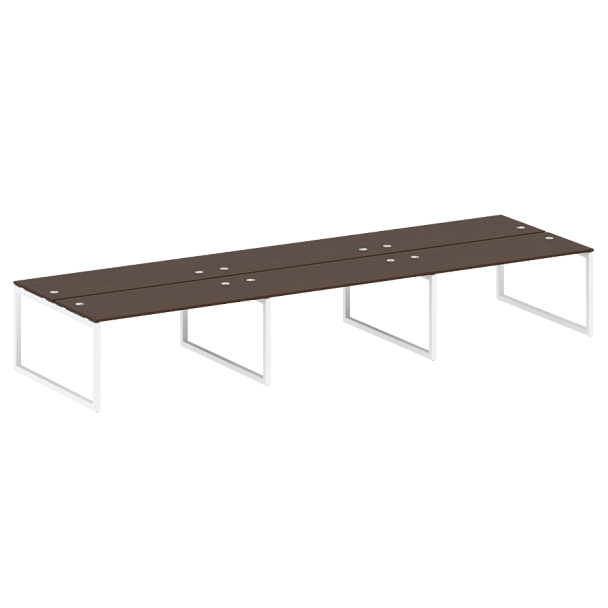 Metal System Quattro Р. ст. на 6 раб. места на О-образном м/к 50БО.СМ-6.4 Венге/Белый металл 4800*1475*750 - Вид 1