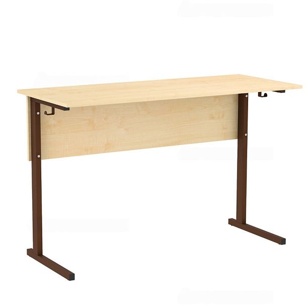 Стол ученический 110В, нерегулируемый, 2-местный на прямоугольной трубе (м/к Коричневый, Серый, Черный), гр.4 - Вид 4