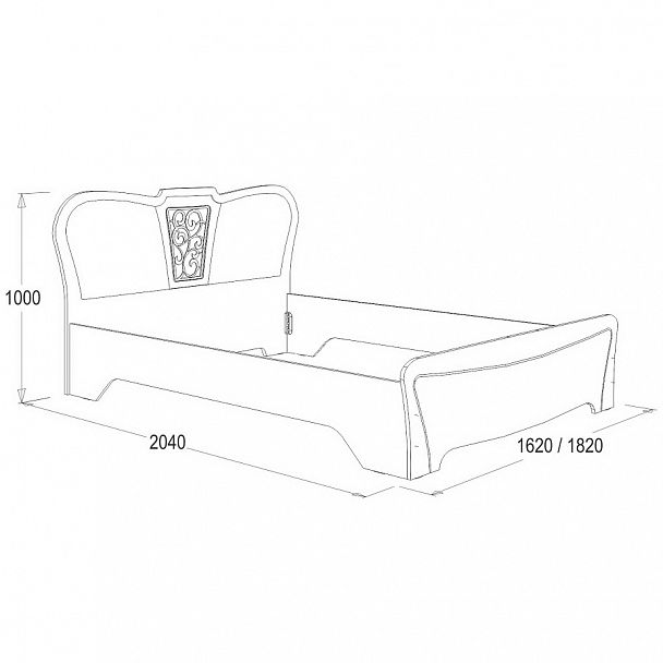 Кровать "Ольга 12 МДФ" 1600 - Вид 2