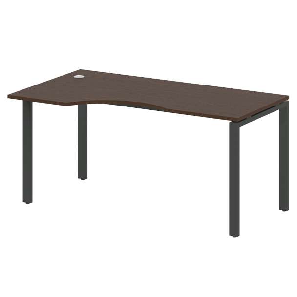 Metal System Стол криволинейный левый на П-образном м/к БП.СА-1 (L) Венге/Антрацит металл 1600*900*750 - Вид 1