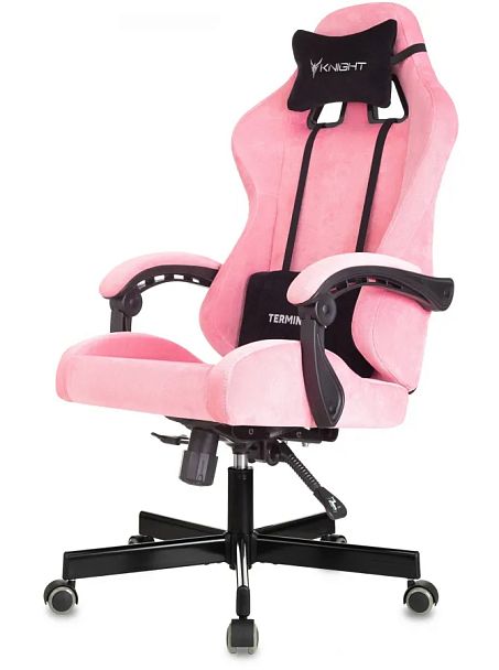 Кресло игровое Knight Terminator розовый Velvet 36 крестов. металл - Вид 2