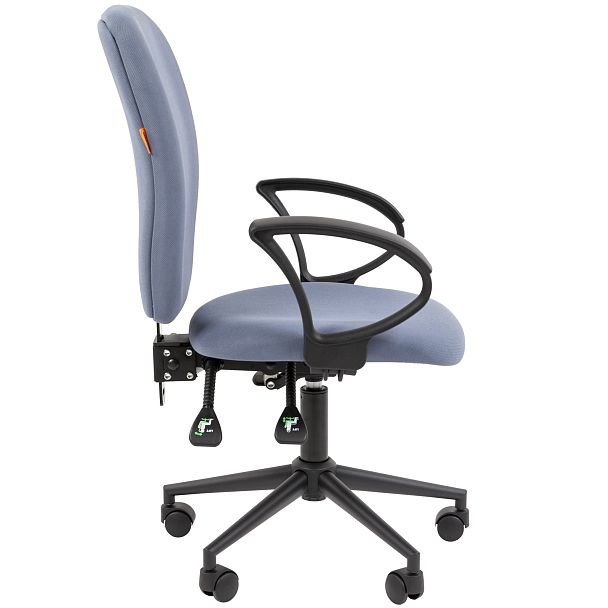 Кресло CHAIRMAN 9801 BLACK, ткань серии Т, голубой - Вид 3