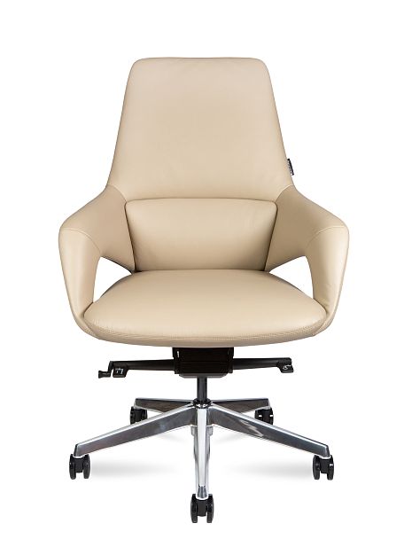 Кресло Шопен LB / бежевая кожа / алюминий крестовина - Вид 7