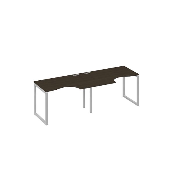 Рабочая станция столы Классика каркас QUATTRO (2х120) A4 А4 Б4 041-2 БП венге / металлокаркас серый - Вид 1