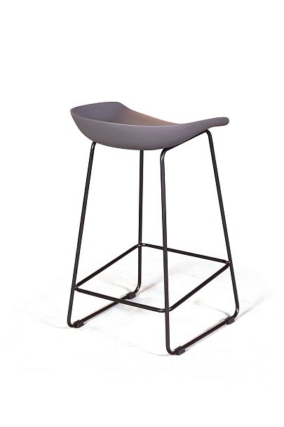 Стул полубарный Leo пластик серый - Вид 7