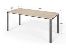 UNITY РМС8-18 ДУБ СОНОМА Стол на металлокаркасе прямой 1800х800х750 - Фото предпросмотра