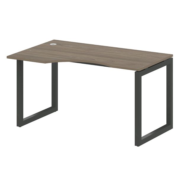 Metal System Quattro Стол криволинейный левый на О-образном м/к 50БО.СА-2 (L) Вяз/Антрацит металл 1400*900*750 - Вид 1