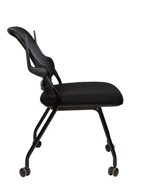Стул / Cult / черная сетка/черная ткань/черный каркас пластик/ролики - Вид 4