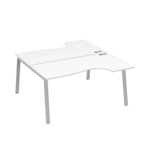 Рабочая станция опоры TRE (2х160) столы Классика A4 А4 Б3 185  БП белый премиум / металлокаркас серый - Вид 1