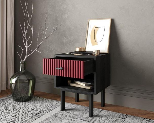 Тумбочка с верхним ящиком Emerson арт EM11/red/L - Вид 2