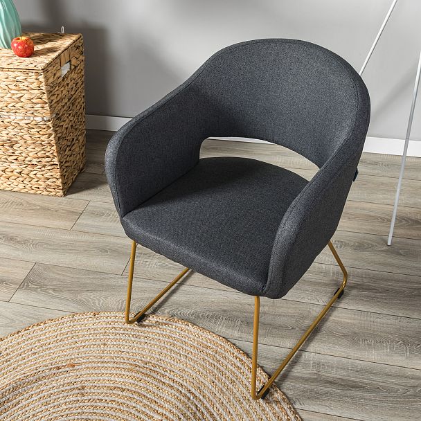 Кресло Oscar тёмно-серый/Линк золото - Вид 9