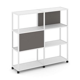 Shelf Mobile Стеллаж 4 уровня 2 секции VR.LT-STK-412.08 Белый Бриллиант/Металл Белый/W-26 1570*400*1523 - Фото предпросмотра