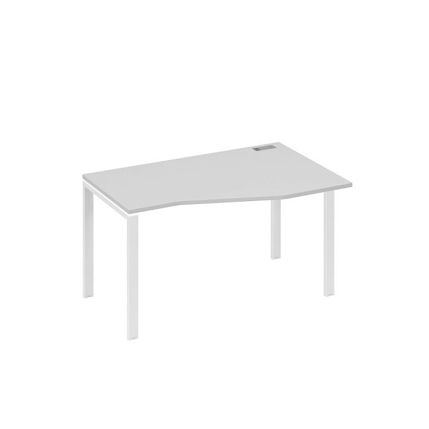 Стол эргономичный правый "Техно" на металлокаркасе UNO A4 А4 Б1 064 БП серый / металлокаркас белый - Вид 1