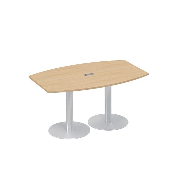 Стол 160x100 фигурный на опорах-колоннах для переговоров A4 А4 ХР 111 натуральный дуб - Вид 1