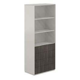 Шкаф высокий со стеклом мат., 4 ящ., обвязка GS, фасады BT - Фото предпросмотра