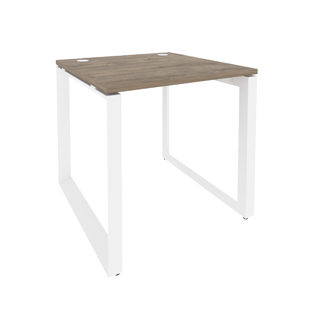 Onix Стол рабочий на О-образном м/к O.MO-SP-0.8 Тиквуд темный/Белый металл 780*800*750 - Вид 1