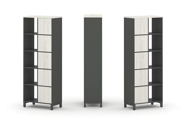 Стайл Проджект Набор стеллажа 2-х сторон., 5 яр. SN.NSD-521 Антрацит/Дуб Наварра/Металл Антрацит 754 - Вид 1