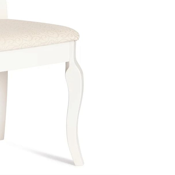 Стул Афродита/Aphrodite, дерево гевея, Ivory white, ткань кремовая с рисунком (А04) - Вид 8