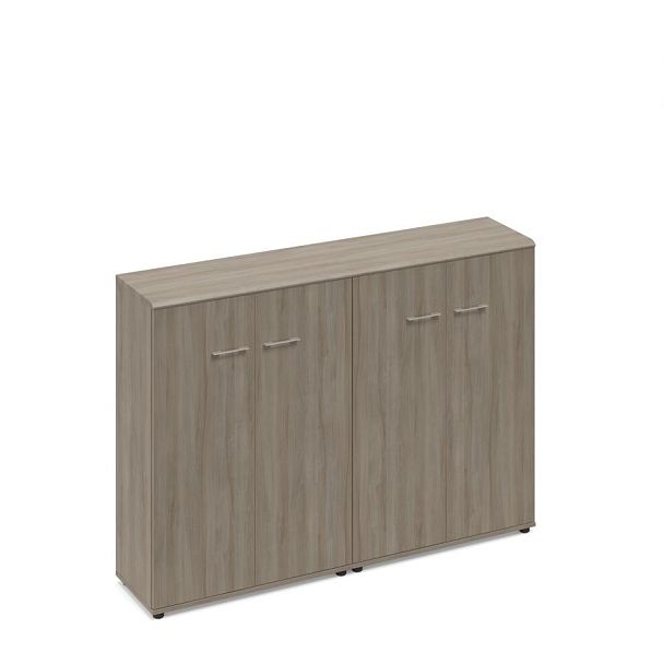 Шкаф средний комбинированный закрытый (топ МДФ) Time metal МР 9392 МП/ВЛ/ВЛ вяз либерти - Вид 1