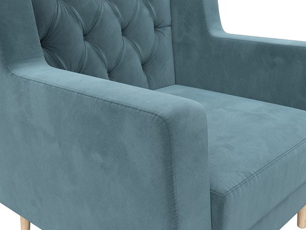 Кресло Брайтон Люкс (полностью велюр бирюзовый) - Вид 4