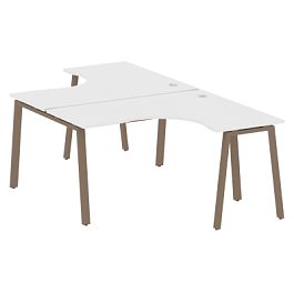 Metal System Р. ст. криволинейная на А-образном м/к БА.РАС-СА-2.3 Белый/Мокко металл 1400*2435*750 - Фото предпросмотра