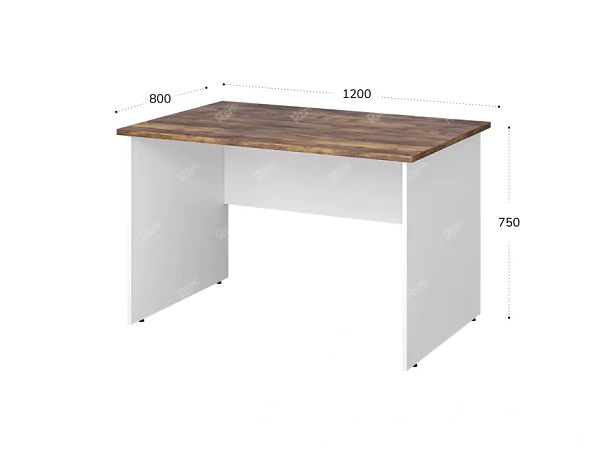 TANDEM RTD032-120-SH Стол прямоугольный ун-й 1200х800х750 Таксония шоколадная/Белый - Вид 2