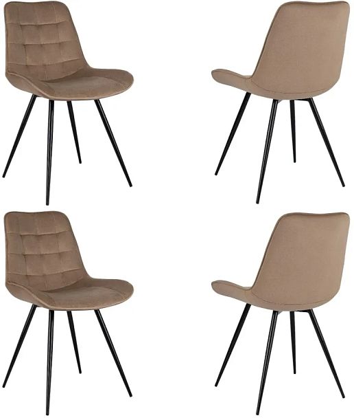 Стул для дома Бюрократ CH-K2_4 комплект 4шт св.коричневый Holland 65 металл черный на ножках (CH-K2_1/HL65_4) - Вид 1