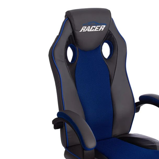 Кресло Рейсер Гт Нью/Racer Gt New, кож/зам/ткань, металлик/синий - Вид 8
