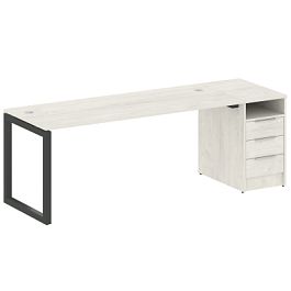 Metal System Quattro Р. ст. с тумбой на О-образном м/к 50БО.РС-СТП-1.5 Дуб наварра/Антрацит металл 2212*720*750 - Фото предпросмотра