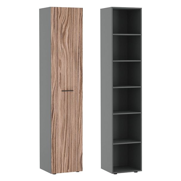 Шкаф для бумаг Dali 45x41x218 орех сахара антрацит - Вид 1