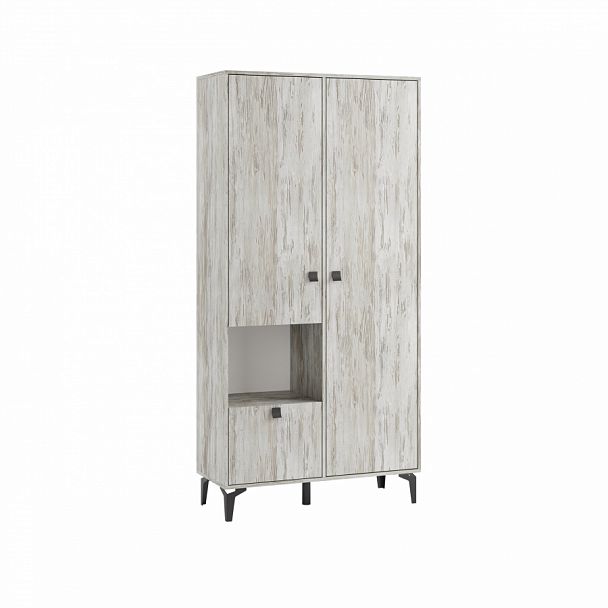 Прихожая Милан шкаф универсальный (2100х984х366) артвуд темный/артвуд темный - Вид 1