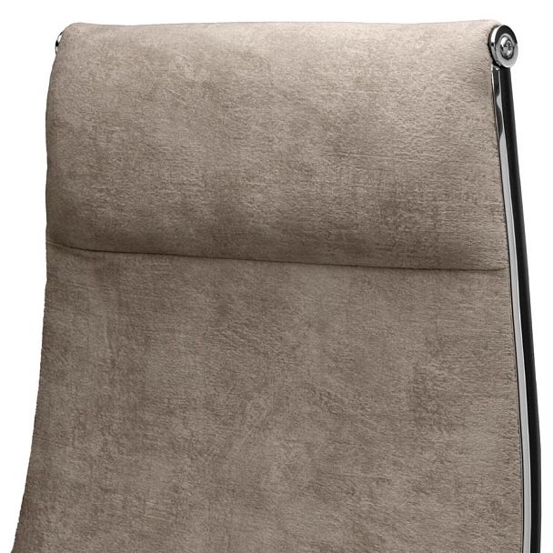 Кресло офисное МЕТТА "L1m 42", хром, сиденье и спинка мягкие, велюр, бежевое - Вид 11