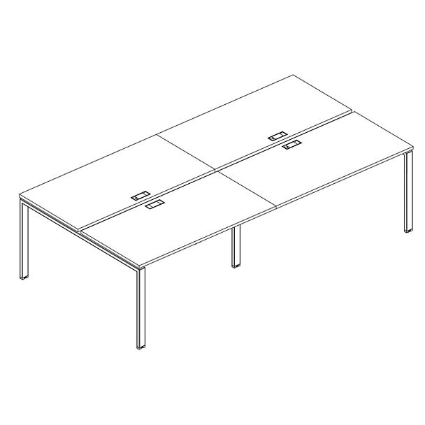 Рабочая станция на металлокаркасе UNO (4х120) A4 А4 Б1 173-2 БП дуб скандинавский / металлокаркас серый - Вид 3