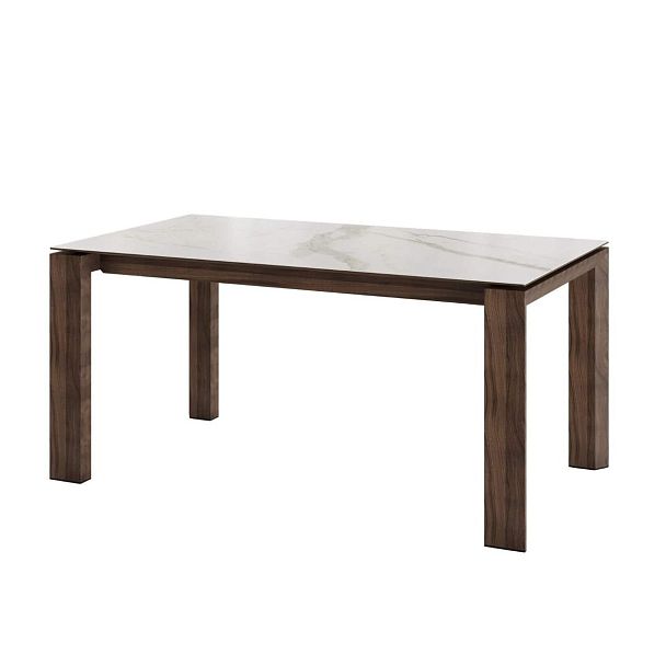 Стол раскладной Aron (160+40), керамика матовая белая - Вид 2