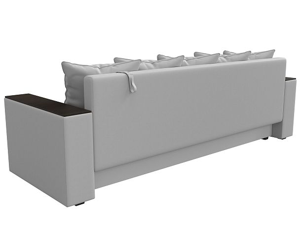 Диван прямой Дубай Лайт полки слева (полностью экокожа белая) - Вид 6