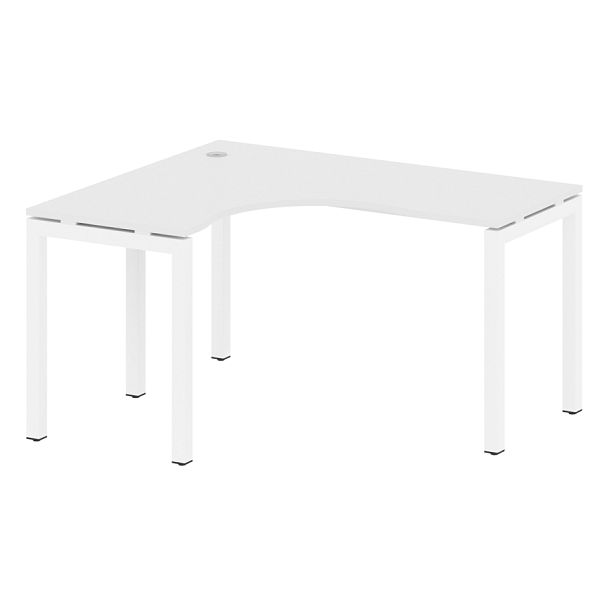 Metal System Quattro Стол криволинейный левый на П-образном м/к 50БП.СА-3 (L) Белый/Белый металл 1400*1200*750 - Вид 1