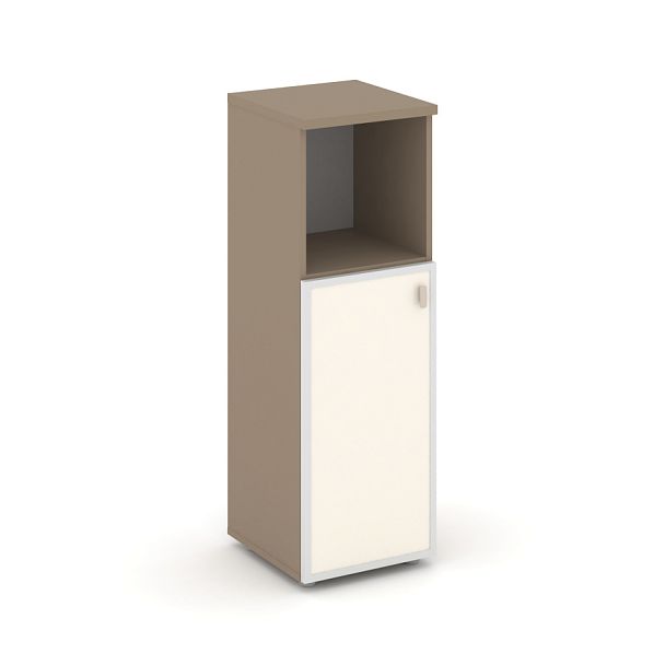 Estetica Шкаф сред. узкий лев. (1 низ. фасад стекло лакобель в раме) ES.SU-2.2R (L) I Латте/Лакобель ivory 400*420*1207 - Вид 1