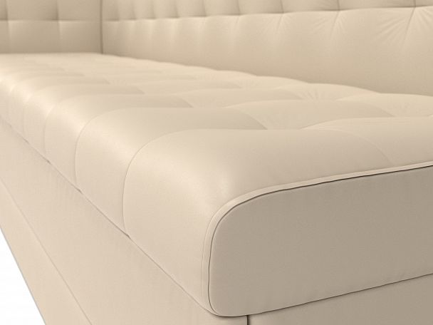 Кухонный диван Бриз с левым углом (полностью экокожа бежевая) - Вид 4