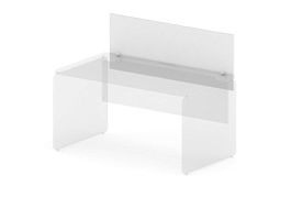 АККОРД/ACCORD RAC128-132x2 Экран к столам со струбцинами 1320х16х500 Белый премиум - Фото предпросмотра