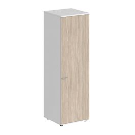 Гардероб Sigma 600х600х1955, з.ст HDF, правый / корпус: белый; фасад: дуб светлый - Фото предпросмотра