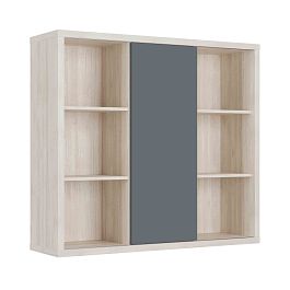 Шкаф средний со слайд-дверью Zion 140x42x129 дуб шамони светлый - Фото предпросмотра