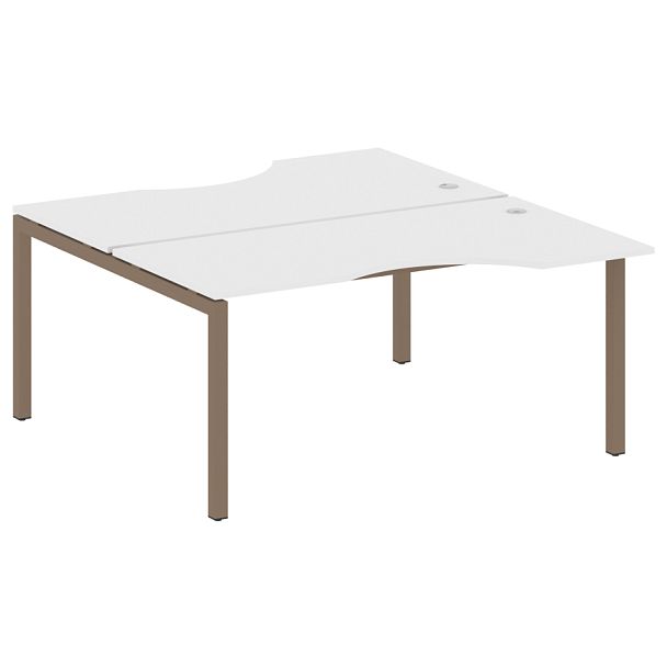 Metal System Quattro Р. ст. криволинейная на П-образном м/к 50БП.РАС-СА-2.1 Белый/Мокко металл 1600*1835*750 - Вид 1