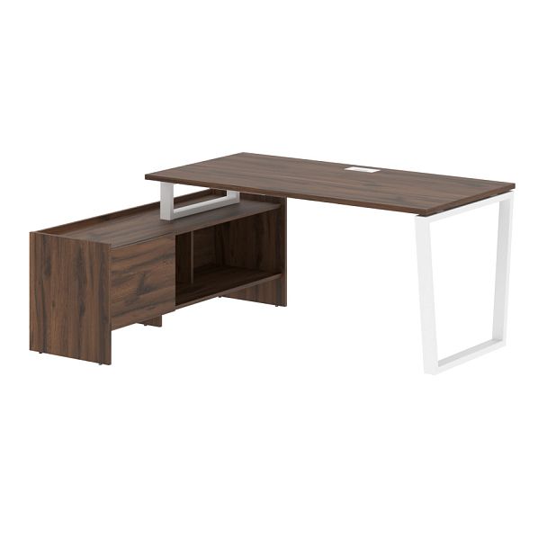 Стол с тумбой EVCT 17814 Дуб Денвер темный/Черный 1760х1400х750 EDIS - Вид 1