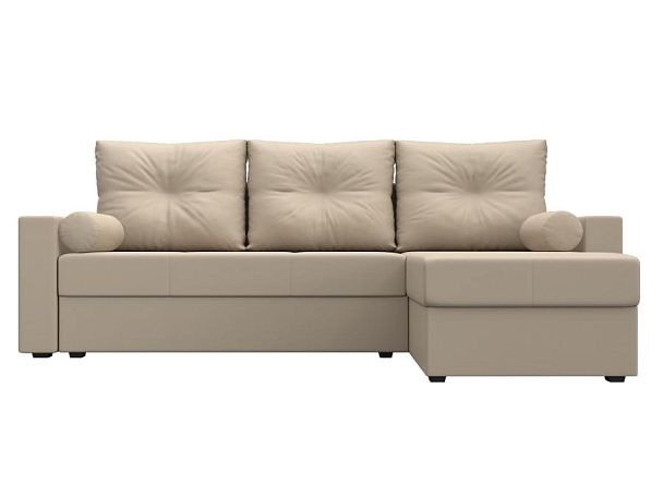 Диван угловой Верона Лайт угол правый (полностью экокожа бежевая) - Вид 2