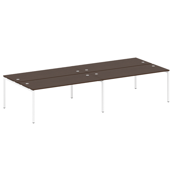 Metal System Quattro Р. ст. на 4 раб. места на П-образном м/к 40БП.СМ-4.5 Венге/Белый металл 3600*1475*750 - Вид 1