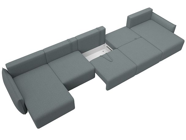 Диван п-образный Лига-051 НПБ МегаЛонг Рогожка серый - Вид 8