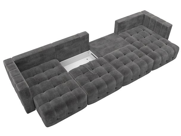 Диван П-образный Лига-052 НПБ Лонг Велюр серый - Вид 8