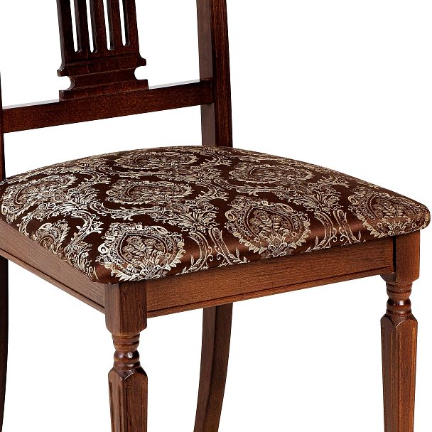 Комплект деревянных стульев с мягким сиденьем Мендельс Античный орех/Темно-коричневый жаккард, 4 шт. - Вид 12