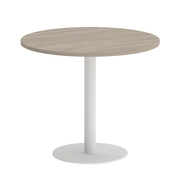 Home Office Стол круглый VR.SP-5-90.1 Дуб аттик/Белый металл 900*900*753 - Вид 1